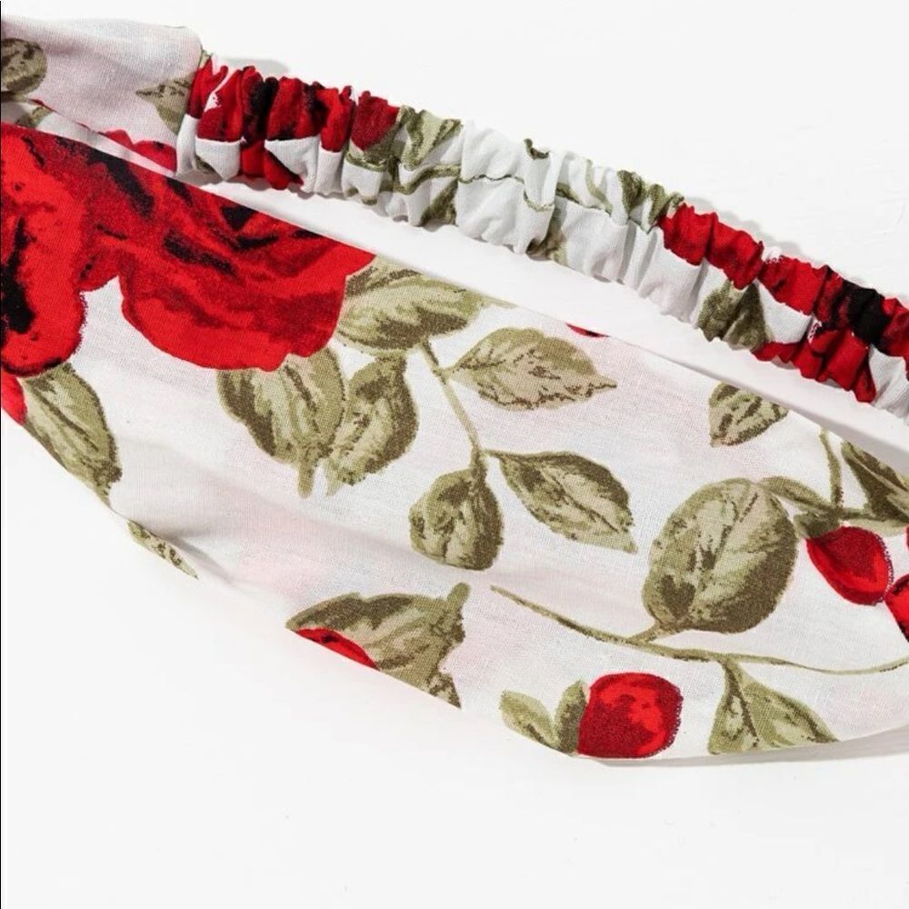 🎄Red Rose Pattern Non Slip Headband - Picture 2 of 3